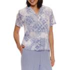 Alfred Dunner Short Sleeve Woven Blouse