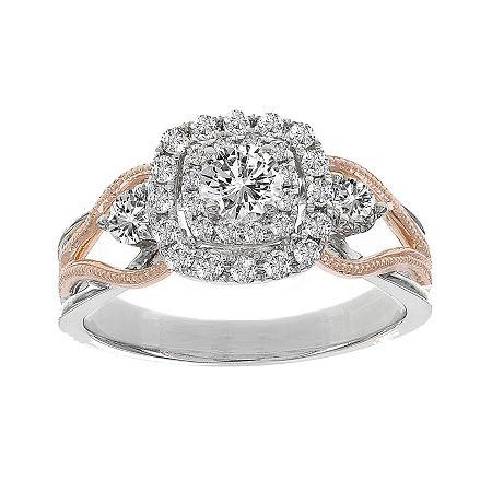 Lumastar 7/8 Ct. T.w. Diamond 14k Two-tone Gold Bridal Ring