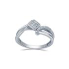Womens 1/7 Ct. T.w. Round White Diamond Sterling Silver Promise Ring