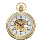 Sthrling Original Mens Gold-tone Stainless Steel Skeleton Automatic Pocket Watch