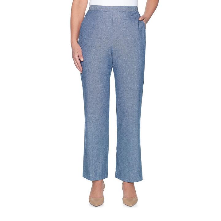 Alfred Dunner Blues Traveler Woven Flat Front Pants