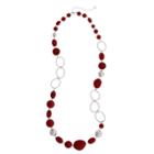 Mixit&trade; Red Silver-tone Beaded Necklace