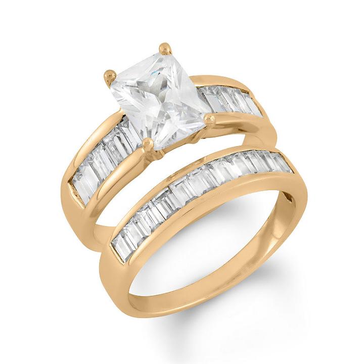 Womens 3 Ct. T.w. Cubic Zirconia White Square Bridal Set