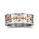 Mens Stainless Steel Cross Ring Band