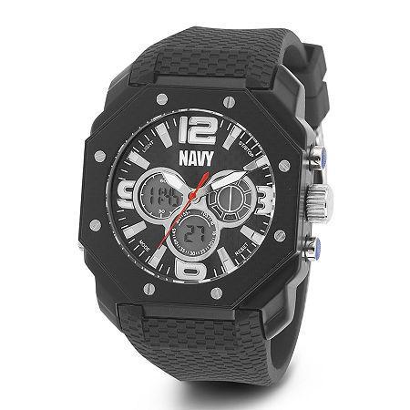 Wrist Armor C28 Mens Us Navy Black Silicone Chronograph Watch