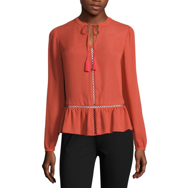 A.n.a Long-sleeve Peplum Blouse - Tall