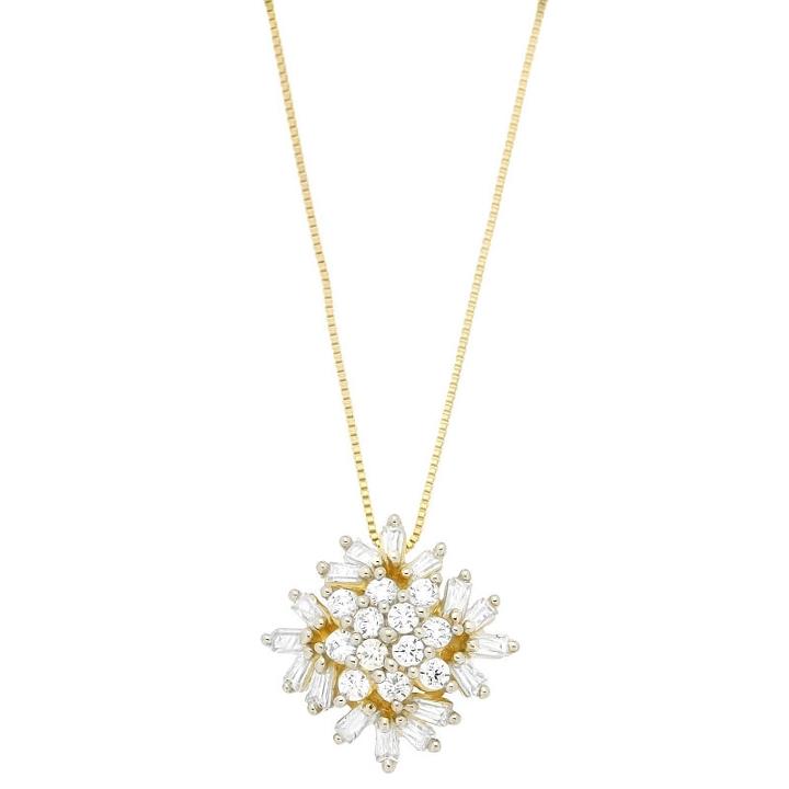 Diamond Blossom Womens 1/2 Ct. T.w. Genuine White Diamond 10k Gold Pendant Necklace