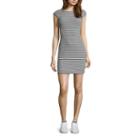 Vernon Francois Short Sleeve Cut Outs Stripe Bodycon Dress-juniors