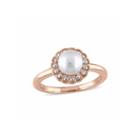 Womens White Pearl 10k Gold Cocktail Ring