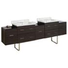 88.5-in. W Floor Mount Dawn Grey Vanity Set For 3h4-in. Drilling Bianca Carara Top White Um Sink