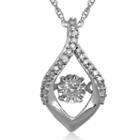 Love In Motion&trade; 1/10 Ct. T.w. Diamond 10k White Gold Teardrop Pendant Necklace