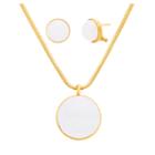 Yellow Ip Stainless Steel Pearl 2-pc. Jewelry Set
