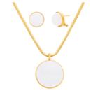 Yellow Ip Stainless Steel Pearl 2-pc. Jewelry Set