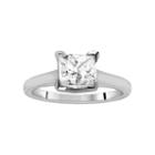 1 Ct. Princess Certified Diamond Solitaire 14k White Gold Ring
