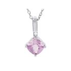 Womens Diamond Accent Pink Sapphire 10k Gold Pendant Necklace