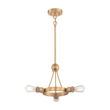 Filament Design 3-light Natural Brass Pendant