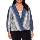 Alyx Long-sleeve Wrap Tie-front Blouse - Plus