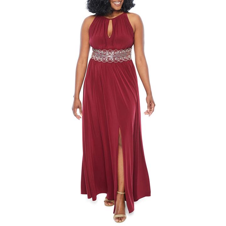 R & M Richards Sleeveless Embellished Ball Gown-petite