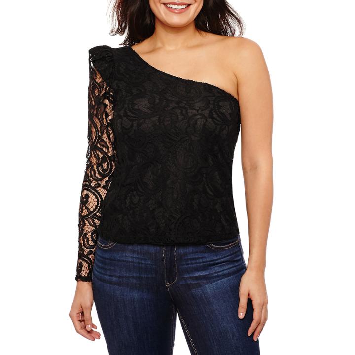 Bold Elements One Shoulder Puff Sleeve Top