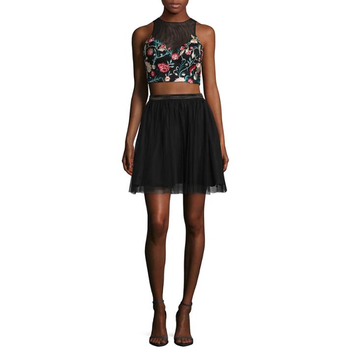 My Michelle Sleeveless Embroidered Party Dress-juniors