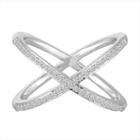Womens 1/4 Ct. T.w. Genuine Diamond White Sterling Silver Cocktail Ring