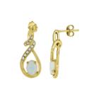 Lab-created Opal And White Sapphire 14k Yellow Gold Over Sterling Silver Infinity Earrings