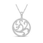 3/8 Ct. T.w. Diamond 10k White Gold Scroll Pendant Necklace