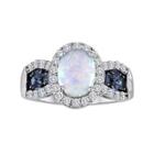 Lab-created Opal, Genuine Blue Topaz And Lab-created White Sapphire Ring
