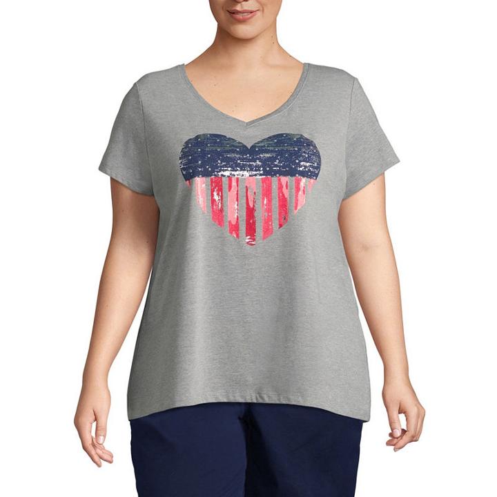 St. John's Bayshort Sleeve Americana V-neck Tee - Plus