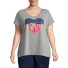 St. John's Bayshort Sleeve Americana V-neck Tee - Plus