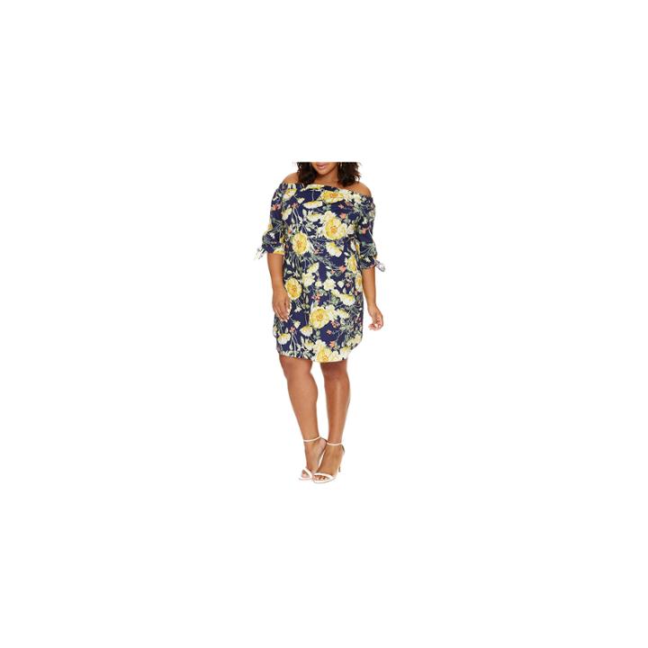 Wild Flower Off Shoulder Shift Dress