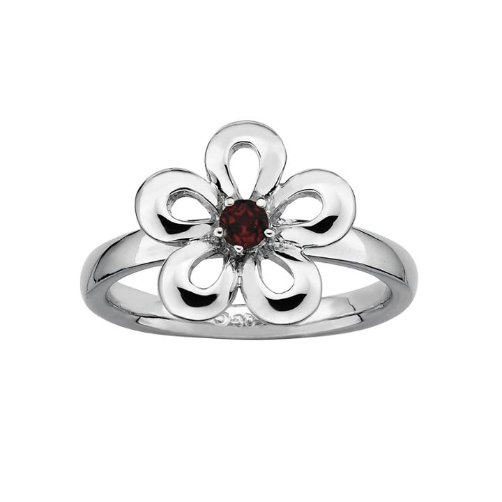 Sterling Silver Flower Stackable Ring