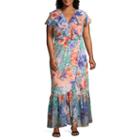 Spense Short Sleeve Floral Maxi Dress-plus