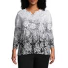 Alfred Dunner Scroll Ombre Tee - Plus