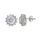 Silver Enchantment&trade; Cubic Zirconia Sterling Silver Halo Earrings