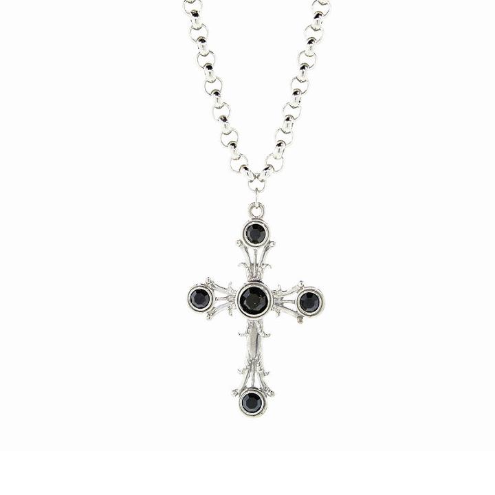 1928 Religious Jewelry Womens Black Pendant Necklace
