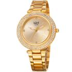 Burgi Womens Gold Tone Strap Watch-b-179yg