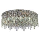 Cascade Collection 6 Light 7.5 Round Chrome Finish And Clear Crystal Flush Mount Ceiling Light