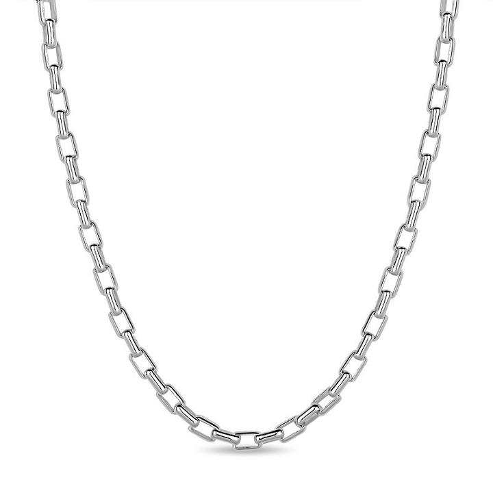 Made In Italy Sterling Silver Solid Box 20 Inch Chain Necklace