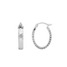 Limited Quantities 14k White Bold Oval Hoop Earrings