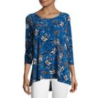 Liz Claiborne 3/4 Sleeve Swing Top - Tall