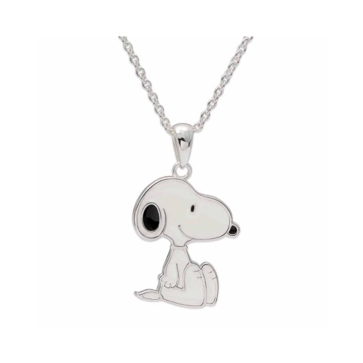Peanuts Snoopy Sitting Brass Enamel Pendant Necklace
