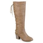 Journee Collection Amara Lace-back Riding Boots - Wide Calf