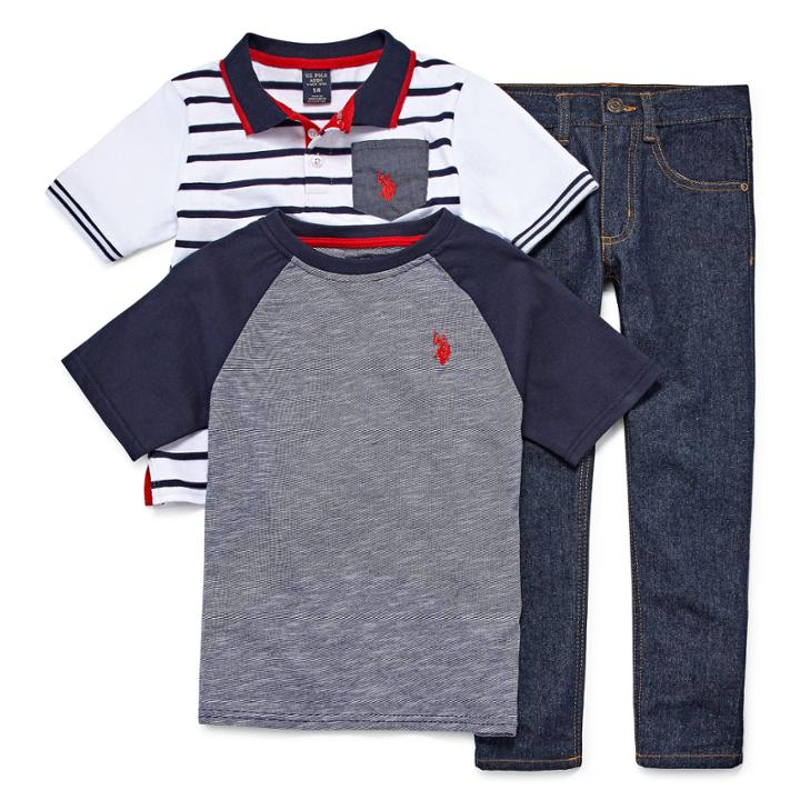 Us Polo Assn. 3-pc Ss Polo Set