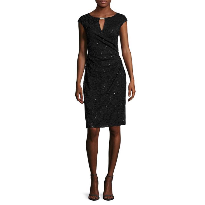 Ronni Nicole Sleeveless Sequin Ruched Sheath Dress - Petite
