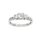 1 1/7 Ct. T.w. Diamond 14k White Gold 3-stone Engagement Ring
