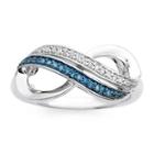 Infinite Promise 1/10 Ct. T.w. White & Color-enhanced Blue Diamond Ring