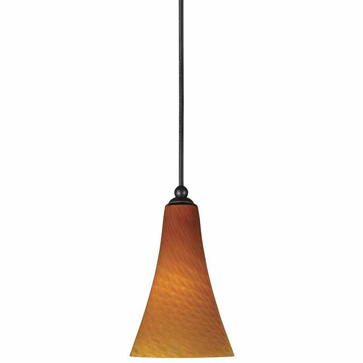 Wooten Heights 7.6 Tall Glass Pendant With Rust Finish Cord