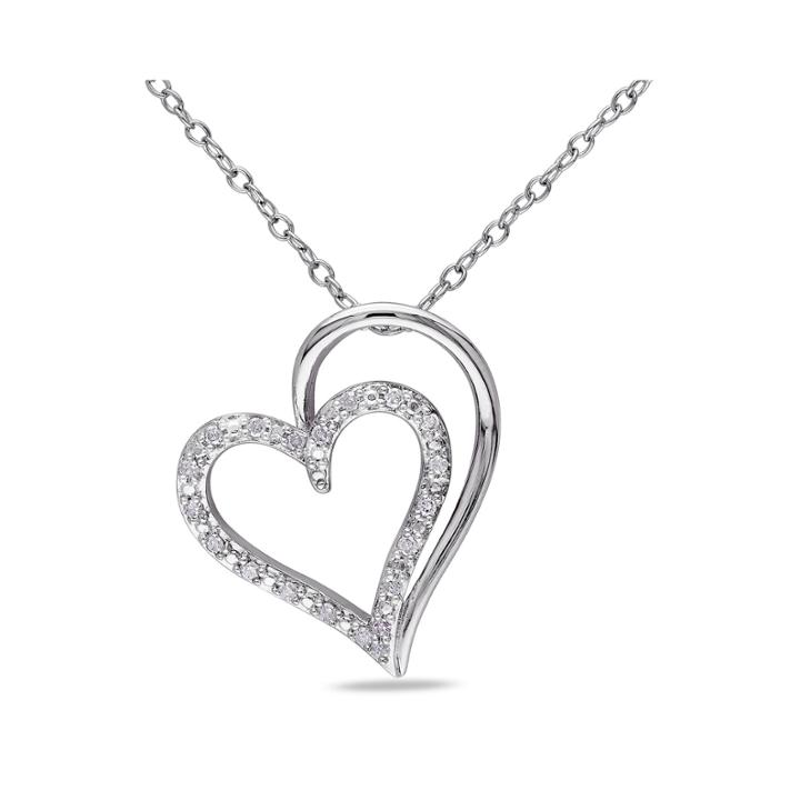 1/10 Ct. T.w. Diamond Sterling Silver Heart Pendant