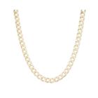 Mens 18k Yellow Gold Over Silver 8.8mm 20 Curb Chain Necklace